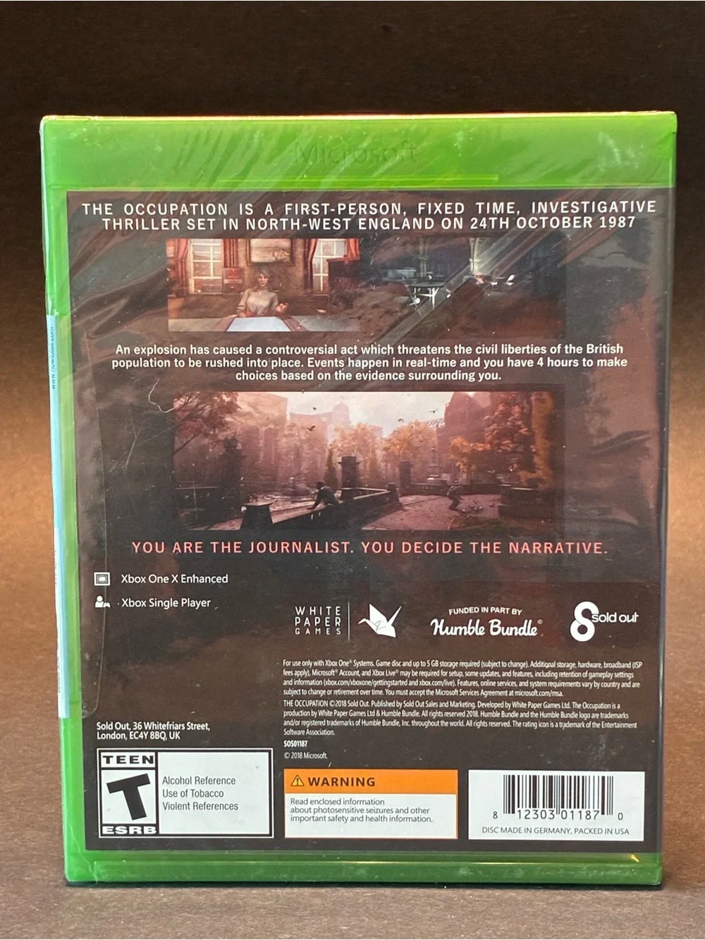 The Occupation (Xbox One 2018) Brand New / Sealed